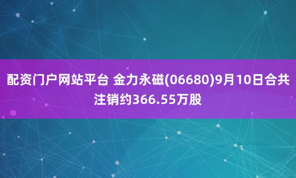 配资门户网站平台 金力永磁(06680)9月10日合共注销约366.55万股